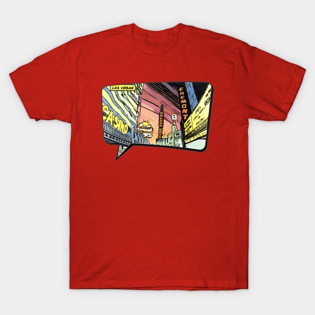 Fremont Street - Las Vegas Comic T-Shirt by Black Country Vlogger